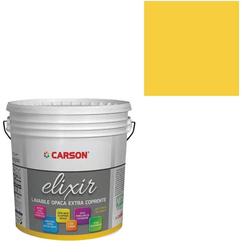 Pittura lavabile extra coprente Idropittura Murale Interni Esterni Carson Elixir Colore s 1060-Y - Lattaggio 14 lt