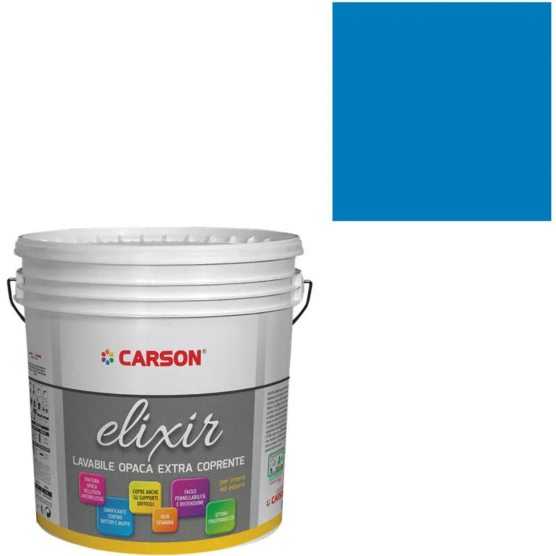 Pittura lavabile extra coprente Idropittura Murale Interni Esterni Carson Elixir Colore s 2060-R90B - Lattaggio 14 lt