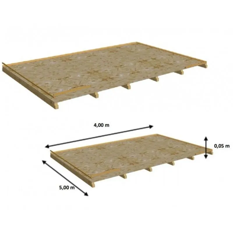 Habrita - Pavimento in Legno 4x5 Pannelli osb 12 mm per Casetta Rimessa Attrezzi