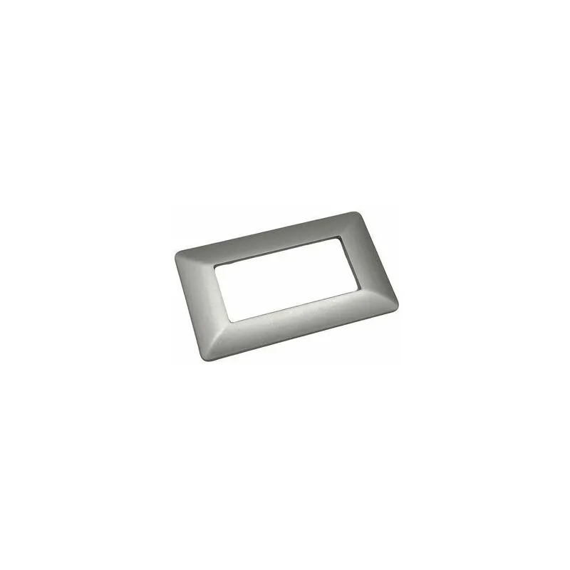 Placca 4 posti Silver Compatibile con Bticino matix come am4804msl