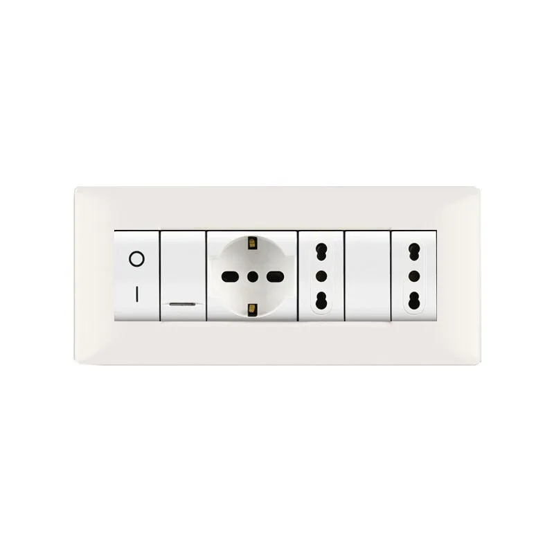 Ferramenta1.com - placca life q mod.living plas.bianco 7P