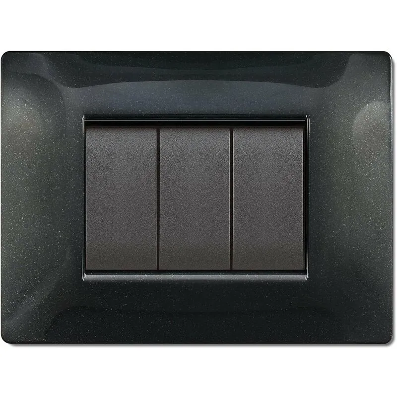 Placca Placchetta per interruttore elettrico 4 posti - Nero Glitter ECL2884NG My Life Q