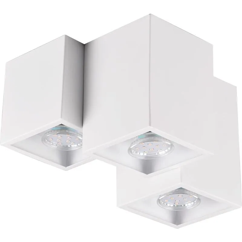 Trio Leuchten Fernando 604900331 - Plafoniera in metallo bianco opaco, 3 lampadine GU10