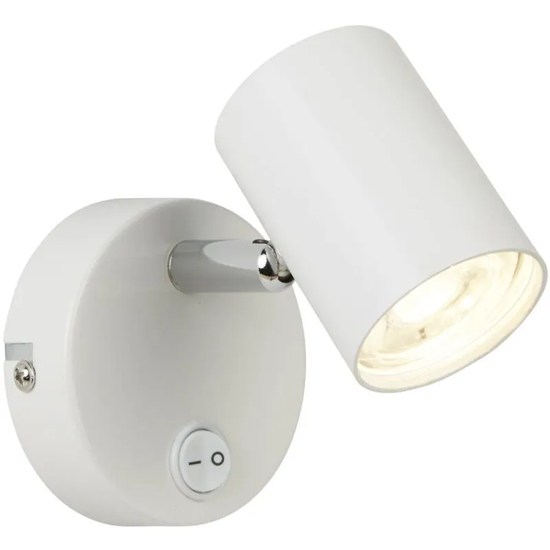 Plafoniera Contemporanea Rollo Acciaio Bianco Vetro Cromo Led 4W 3000K