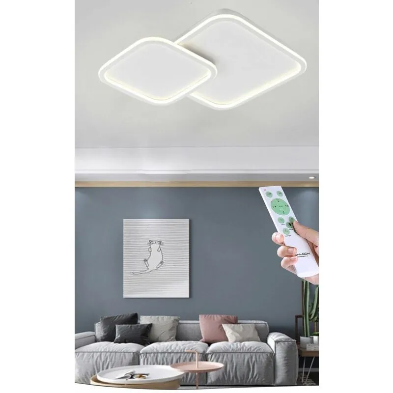 Plafoniera lampada soffitto moderna a led 60w bluetooth cambia 3 tonalita luce dimmerabile con telecomando
