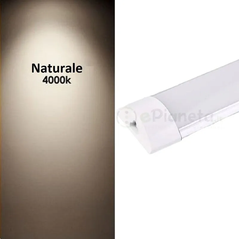 Plafoniera led 50w 120cm collegabile in serie barra prolungabile lineare sottopensile rettangolare luce bianco naturale Naturale