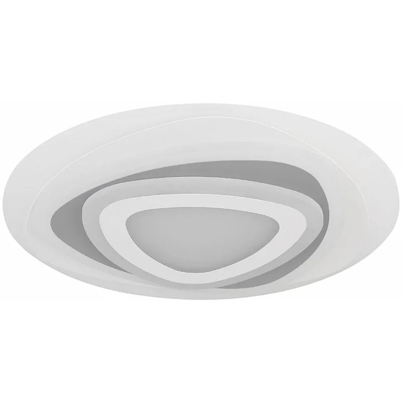 Plafoniera led plafoniera telecomando plafoniera dimmerabile Daylight, cct, metallo bianco, 46W 3200lm 3000-6000K, DxH 50x6 cm