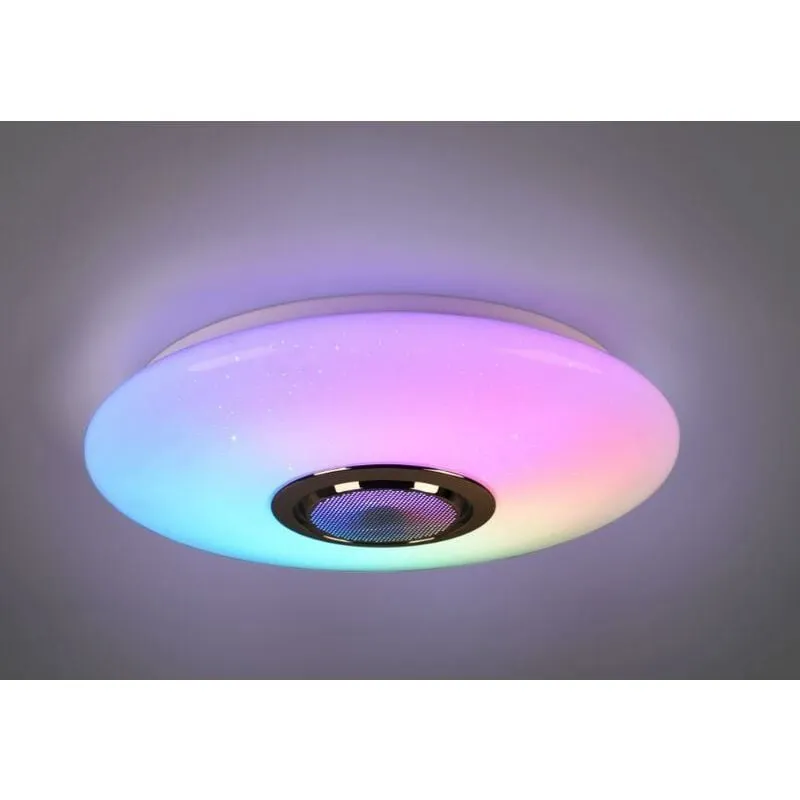 Trio Lighting - plafoniera led musica diffusore bianco con cassa bluetooth rgb e telecomando multifunzione r69031101