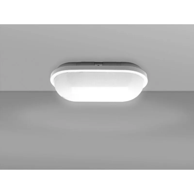 Nobile Illuminazione - plafoniera led ovale 15w 4000k 1600lm ip65 opale parete soffitto plo21/4k