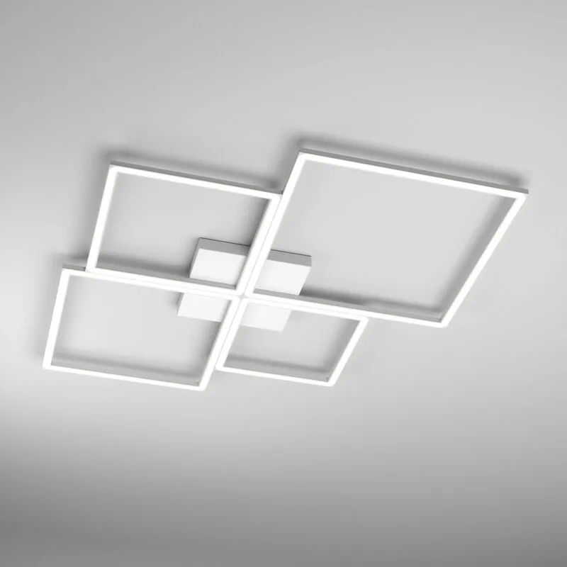 Top-light - Plafoniera Moderna Quadrata Four Squares Alluminio Bianco Led 120W - Bianco