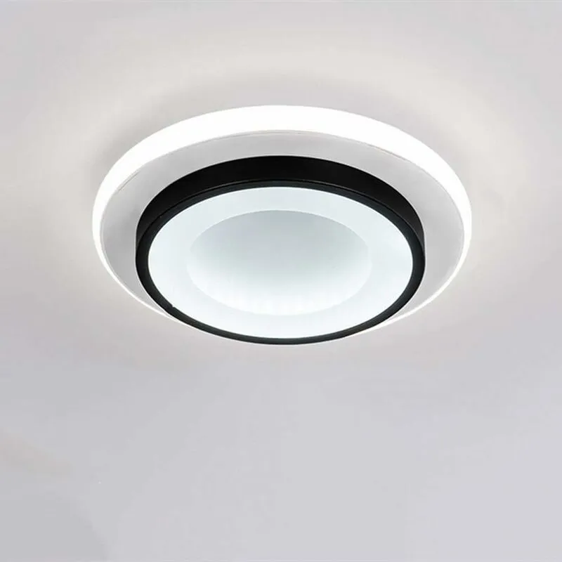 Comely - Plafoniera led Nero e Bianco 20W 2650LM Circolare in Alluminio, Diametro 23cm, per Camera da Letto, Corridoio, Soggiorno (Regolabile