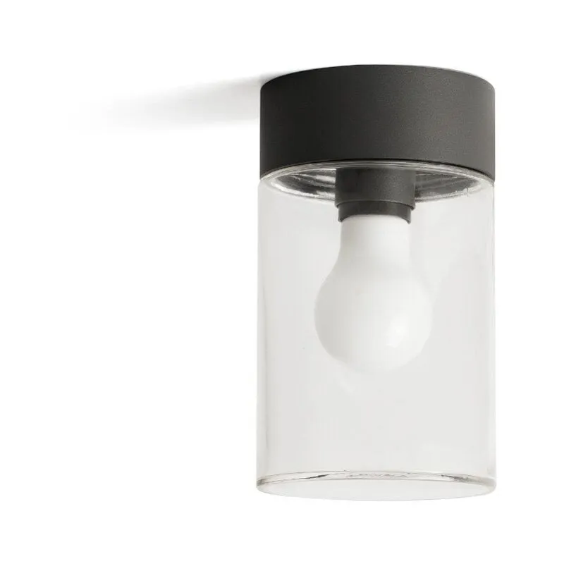 Faro Barcelona - Plafón de techo gris oscuro con cristal transparente kila 71740