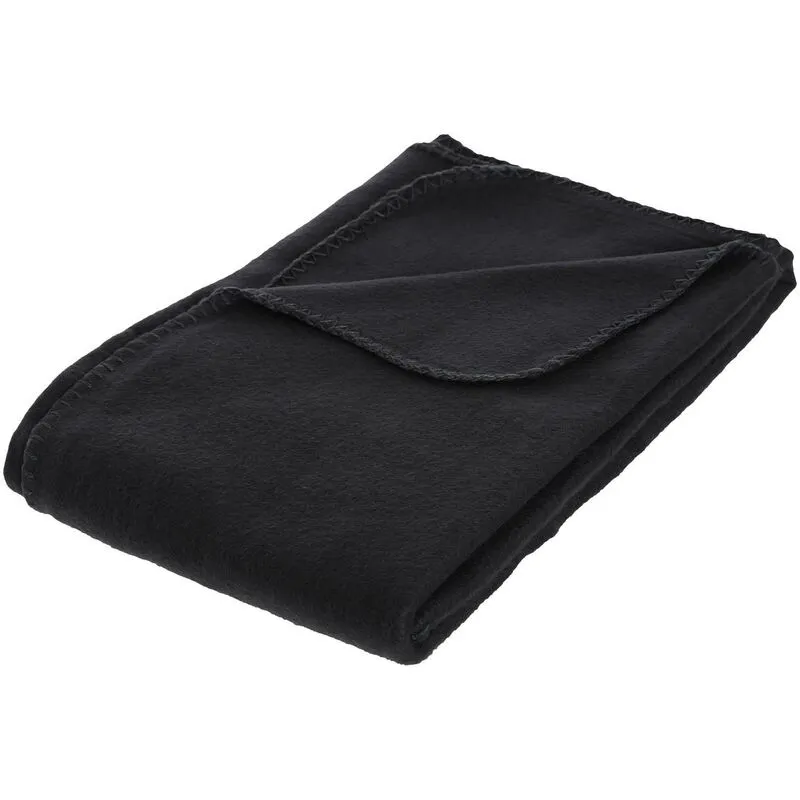 Coperta in pile nera 125x150cm - coperta in pile, nero, poliestere, dimensioni 125x150 cm Atmosphera créateur d'intérieur - Nero