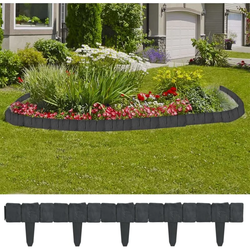 Vidaxl - Recinzione Giardino/Prato in Plastica 41 pz Aspetto Pietra 10 m