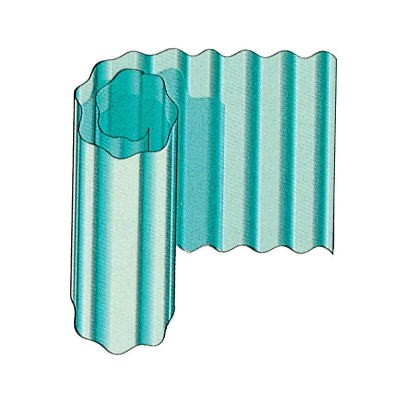 Plastica ondulata verde sp 0,63 mm. h. 150 cm. Prezzo per 1 metro quadro (150x66 cm.)