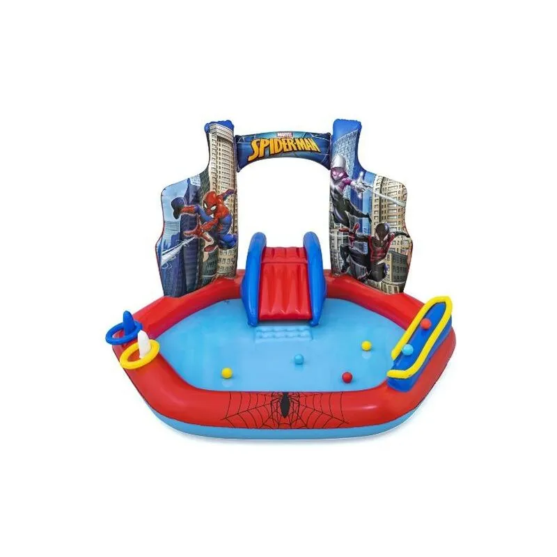  - Play Center Gonfiabile Spider-Man 2,11 m x 2,06 m x 1,27 m Con Palline e Anelli