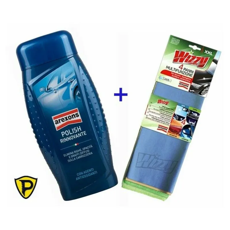 Arexons - Polish Rinnovante per Carrozzeria Auto, Lucidatura e Finissaggio 500 ml + 4 panni Wizzy