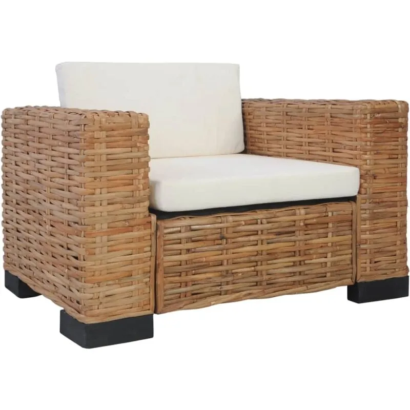 Vidaxl - Poltrona con Cuscini in Rattan Naturale