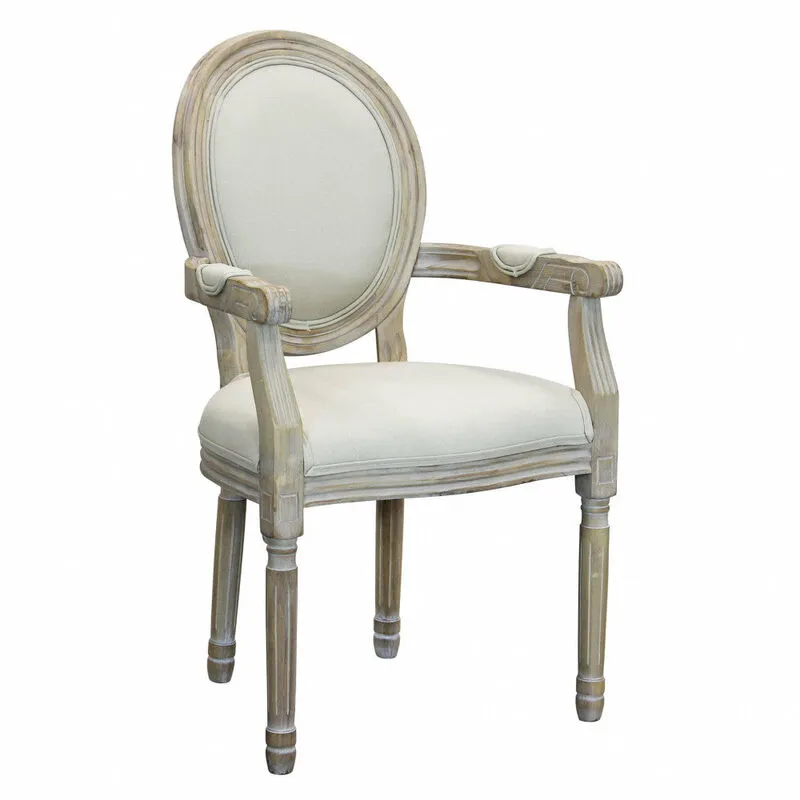 Giordanoshop - Poltrona Constance in Tessuto 55x46x96 h cm in Legno Beige