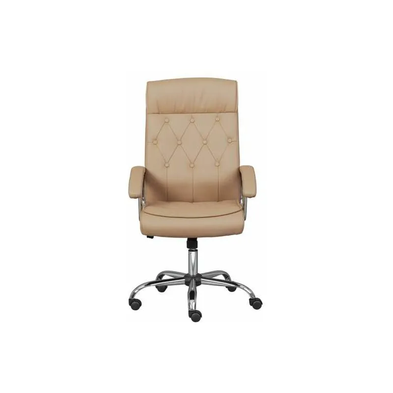 Ac-deco - Poltrona Direzionale In Soffice Pu Beige Trapuntato 1° Classe