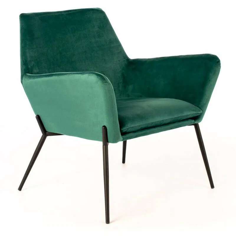 Poltrona Imbottita 54x71,5x70 cm in Velluto Verde