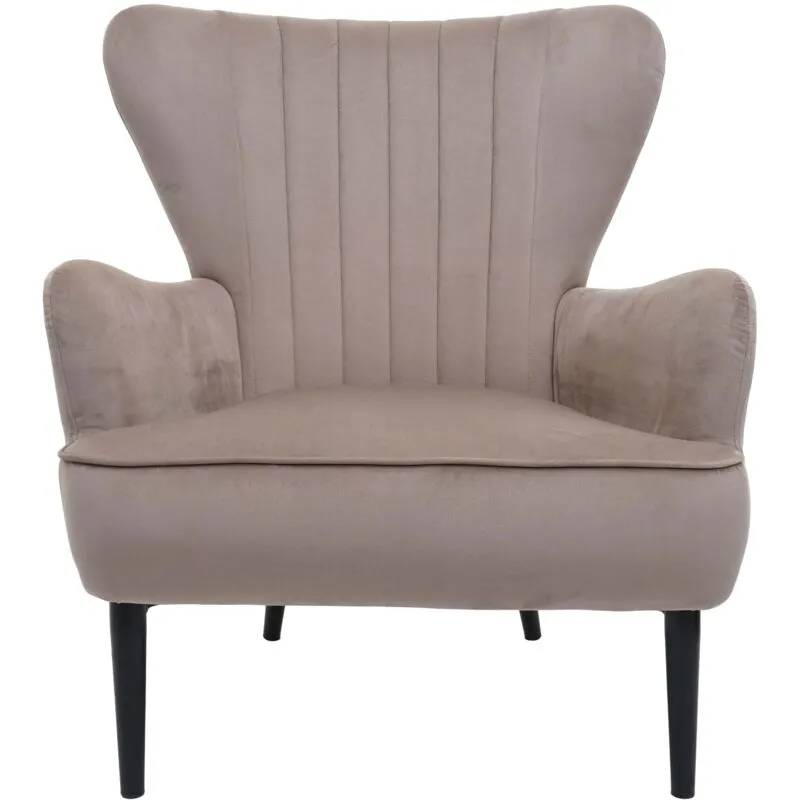 [NON UTILIZZATO] Poltrona lounge relax elegante seduta imbottita -737 velluto taupe