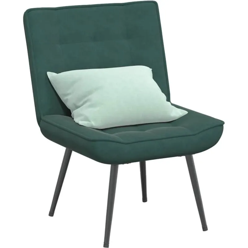 Sedia Relax 64x74x84 cm Verde Scuro in Velluto - Vidaxl