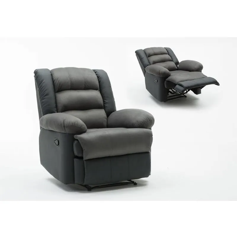 Habitat Et Jardin - Poltrona relax 'Buckingham' - Nero / Grigio scuro