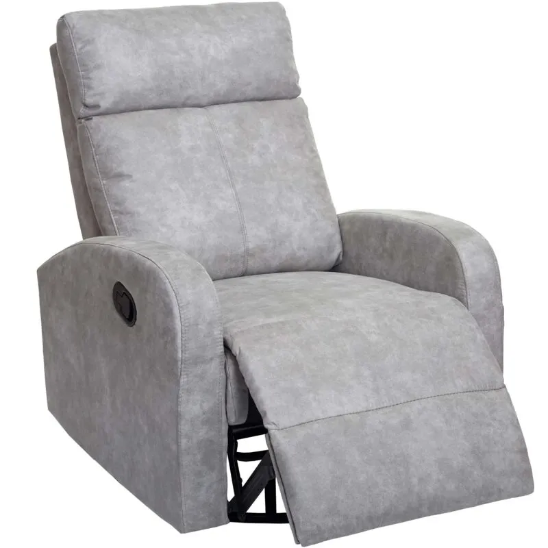  - Poltrona relax reclinabile girevole dondolo 325 premium tessuto grigio chiaro - grey