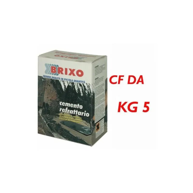 Brixo - cemento grigio refrattario malta per camino barbecue forno da kg 5 (01595)