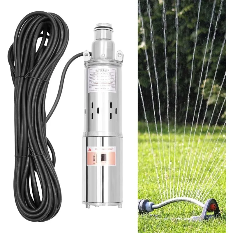 Gojoy - Pompa dell'acqua solare da 180 w, 1,2 m³/h, in acciaio inox per fontane profonde, altezza massima di 65,62 m, per irrigazione agricola,