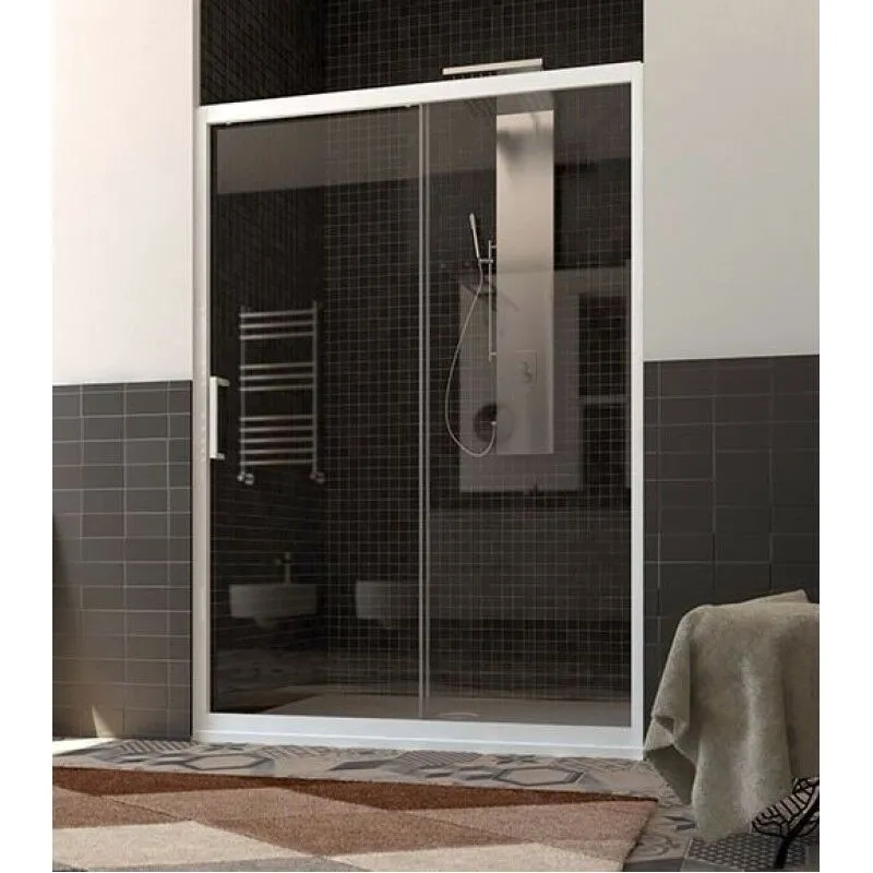 Forte - Porta doccia per nicchia con anta fissa e scorrevole Vetro trasparente da 90 a 100 cm