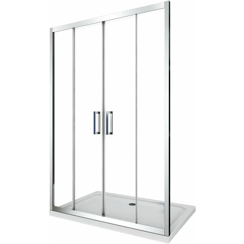 Porta doccia vetro 6 mm con apertura centrale a 4 ante per installazione in nicchia Altezza 190 cm 203-208 REGOLABILE