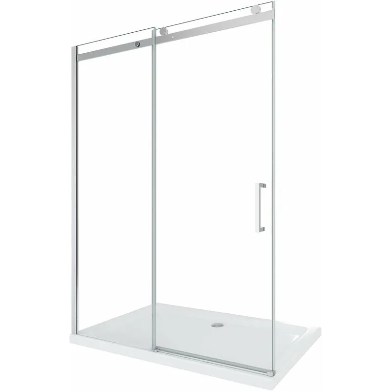 Porta doccia vetro 8 mm per installazione in nicchia Altezza 190 cm installazione reversibile cm 160 (regolabile 158-160,5)