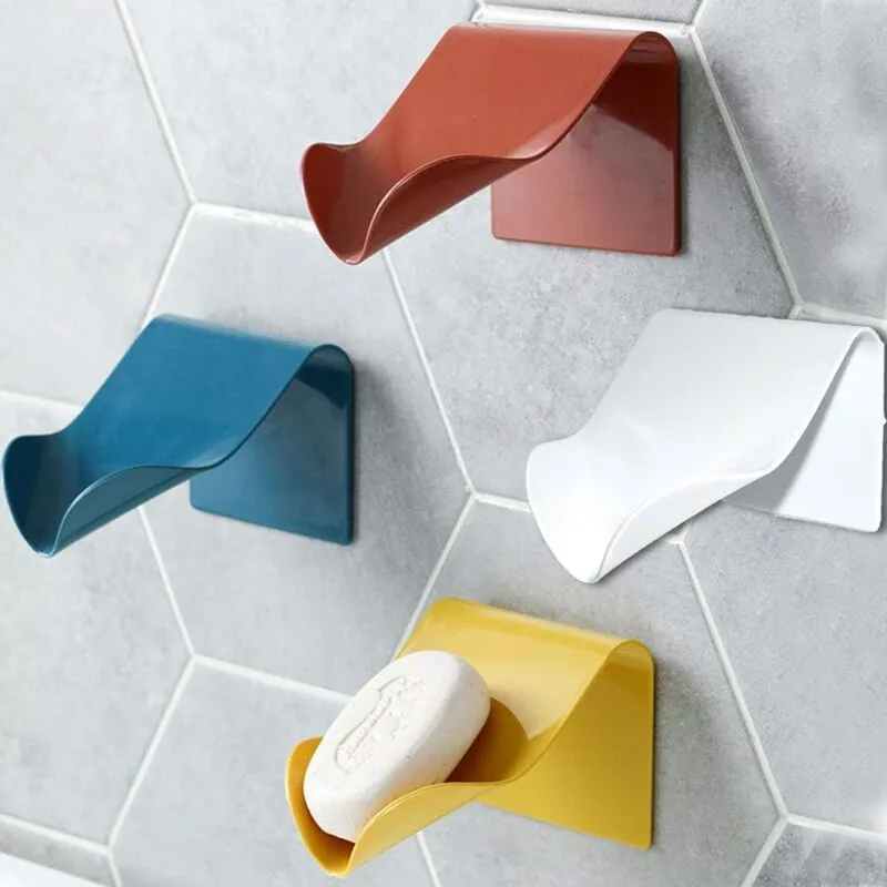 Langray - Portasapone per Cucina Bagno Doccia, Portasapone Portasapone Portasapone Autodrenante Montaggio a Parete in Plastica (Bianco + Blu + Giallo