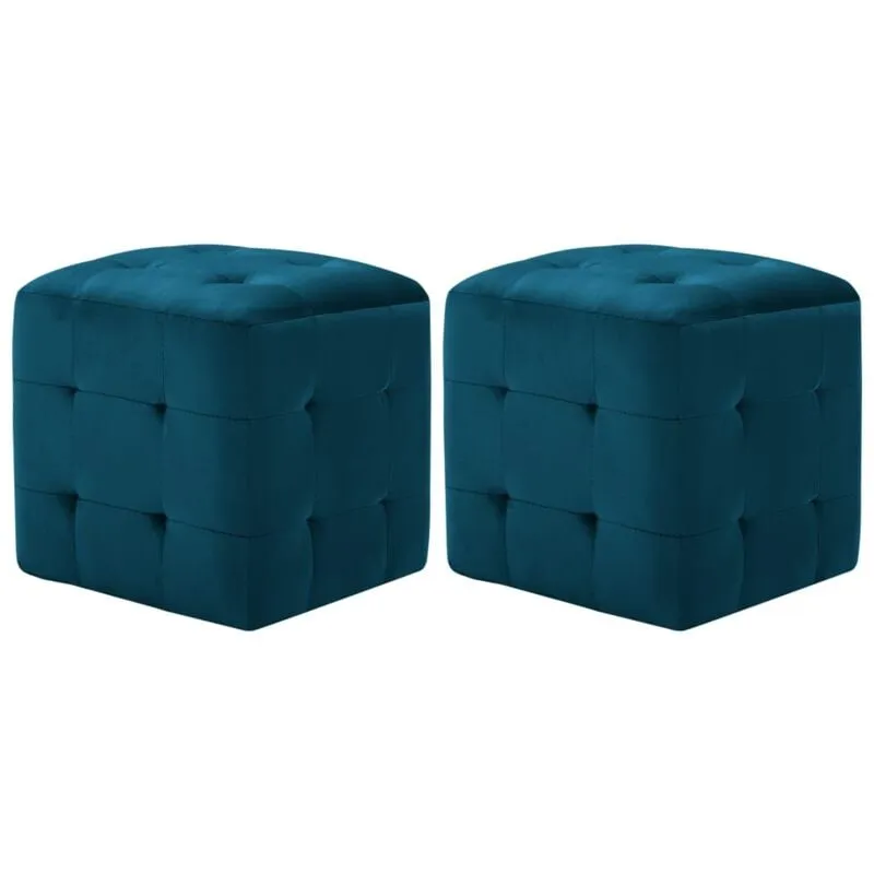 Vidaxl - Pouf Set 2 pz in Velluto Poggiapiedi Elegante Sgabello Relax vari colori colore : Blu