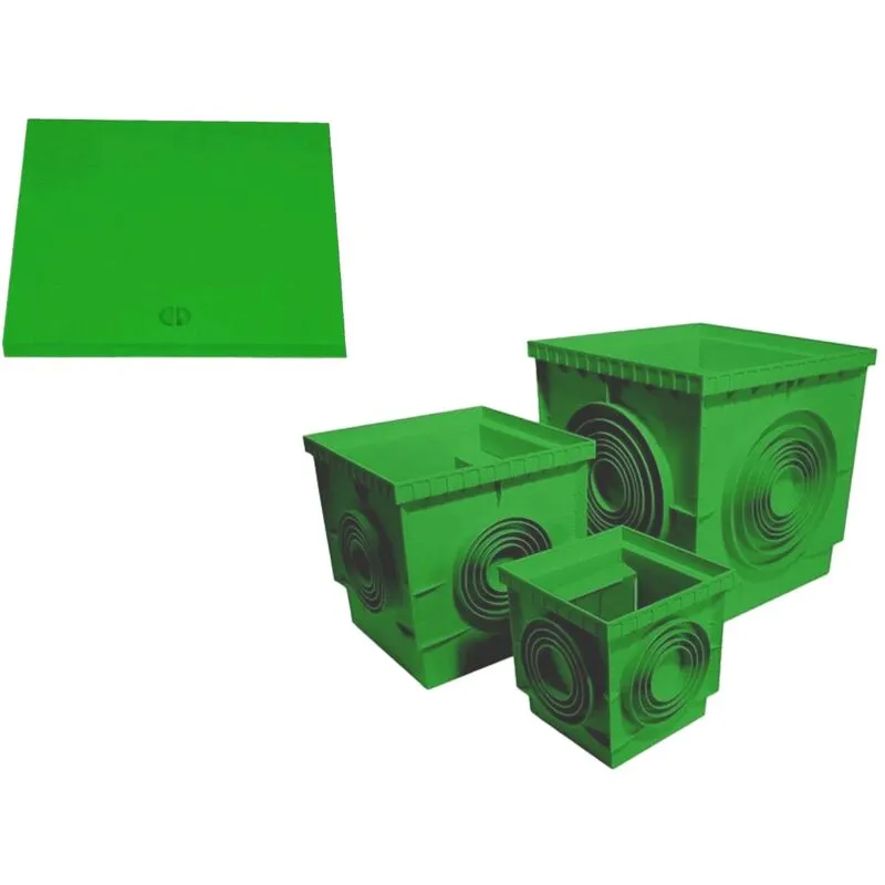 Pozzetto + Chiusino in pp Verde : Dimensione - cm 30x30