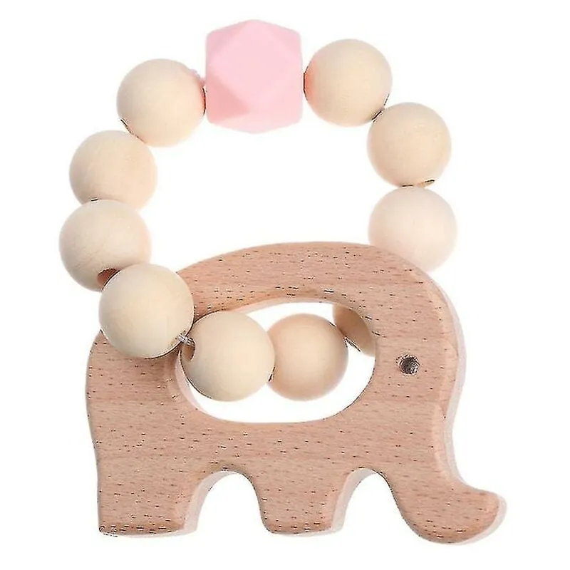 Pratici braccialetti per la dentizione del bambino Giocattoli Perline di silicone Massaggiagengive in legno