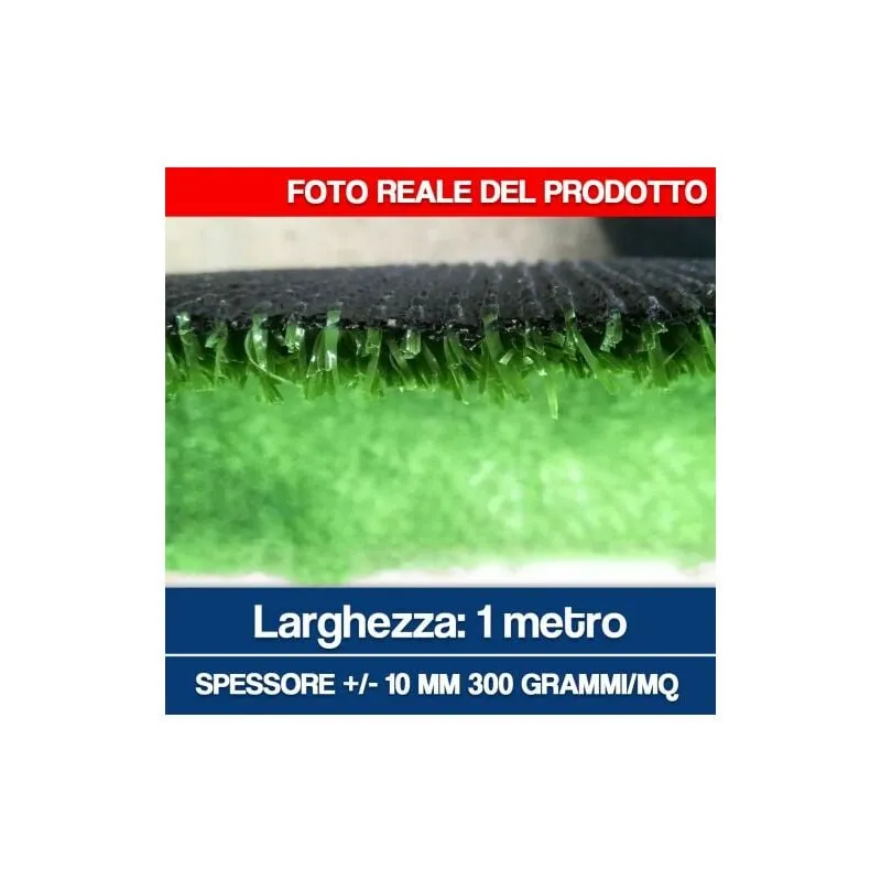 Marca - prato erba sintetica moquette manto erboso giardino esterno h mt 1 2 4 verde 10 MT,1 mt (22383)