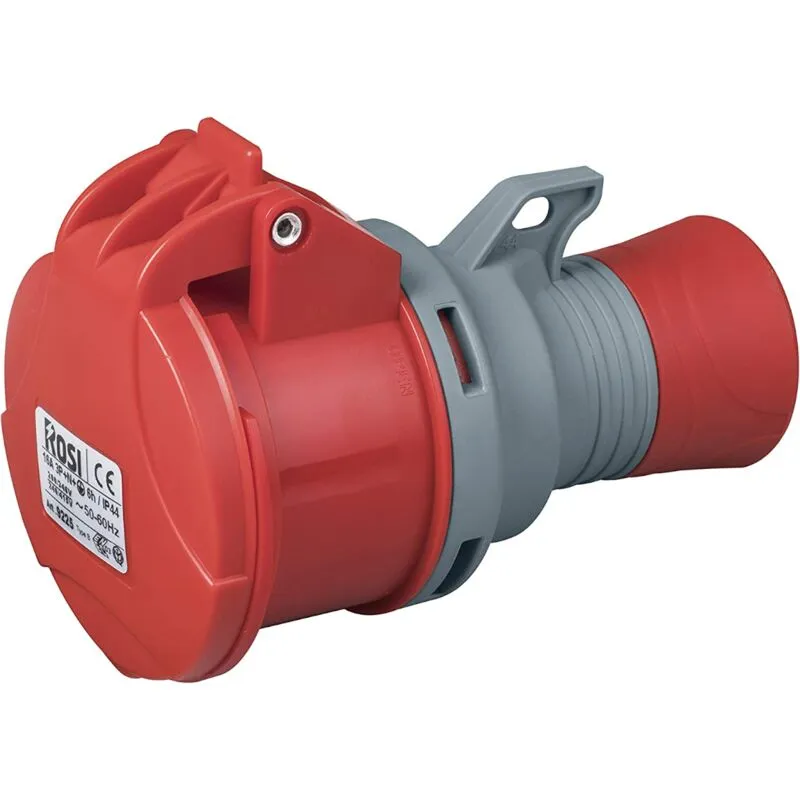 Presa industriale 380V, 3P+N+T, 32A, IP54, rosso Rosi 1009525