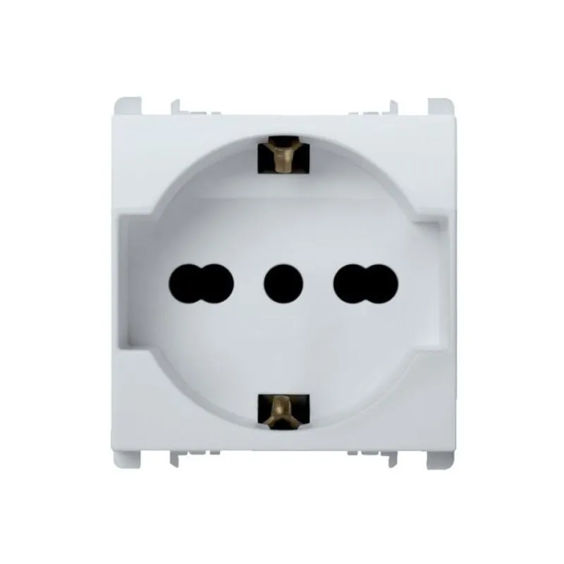 Presa universale p40 2 moduli 2p+t 16a-250v nea bianco Urmet 10310n 2.b