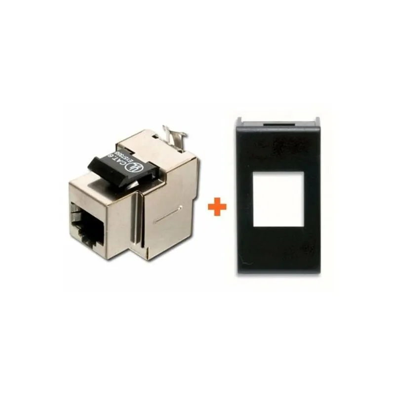  - presa rete schermata RJ45 cat.6 stp compatibile Ave Noir nero nera