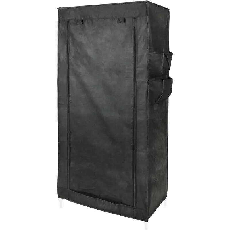 Armadio guardaroba in acciaio tessuto 70 x 45 x 155 cm nero con serranda - Primematik