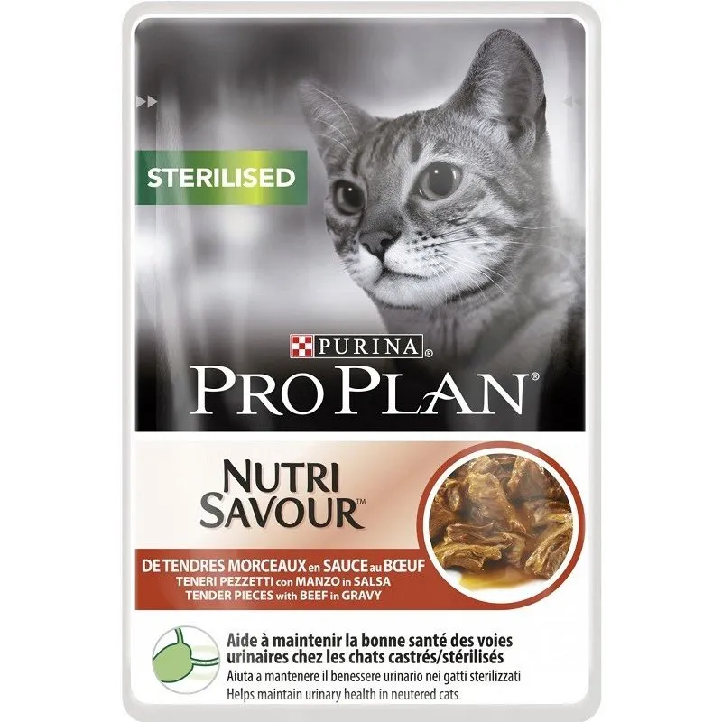 Nutrisavour per Gatto Sterilised con Manzo in salsa da 85gr - 