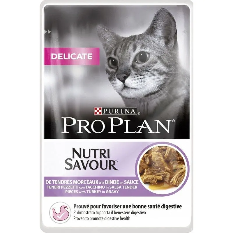  - Pro Plan Nutrisavour per Gatto Delicate con Tacchino in salsa da 85gr