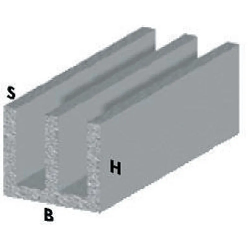 Inferramenta - profilo argento H.100 canalino uu 16X12X1 . Prezzo per 1 pezzo.