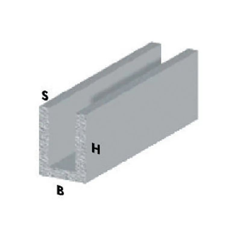 PROFILO CROMO H.200 CANALINO U 10X10X1. Prezzo per 1 pezzo.