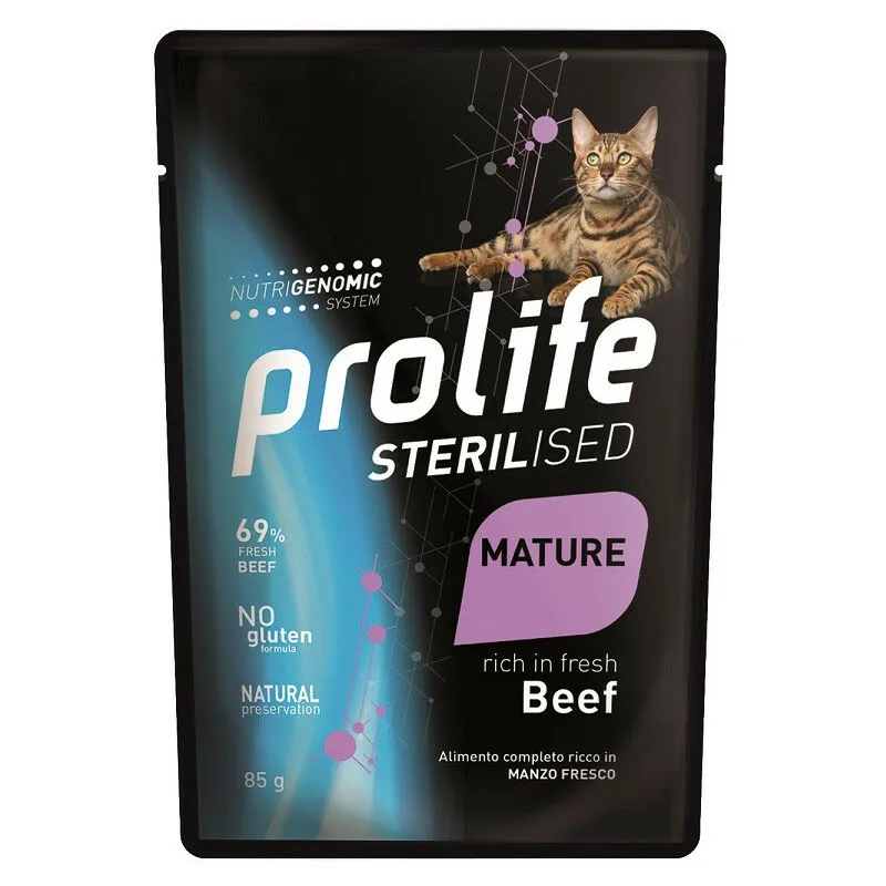 Sterilised Mature per Gatti Anziani con Manzo da 85 gr - Prolife