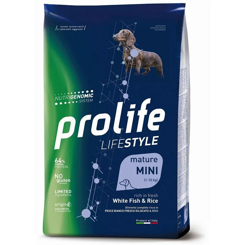 Life Style per Cani Mature Mini con Pesce Bianco e Riso da 2 Kg - Prolife