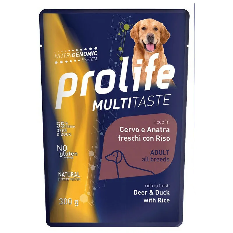 Prolife - Multitaste per Cani bst da 300 gr Cervo e Anatra con Riso